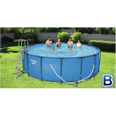 BESTWAY Piscine Tubulaire Ronde Grise Steel Pro Max Ø3.66 X H.1.22 M 4 BESTWAY Piscine Tubulaire Ronde Grise Steel Pro Max Ø3.66 X H.1.22 M – Image 2