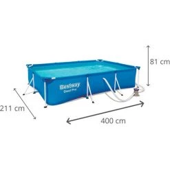Piscine Hors-sol Tubulaire Pour Enfants Bestway Family Splash Frame Pool 400x211x81 Cm Filtre à Cartouche De 1.249 Litres/heure -BESTWAY Soldes Boutique 11989086 4