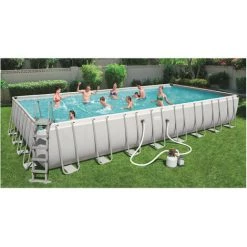 BESTWAY Piscine Tubulaire Rectangle Power Steel 7.32 X 3.66 X H.1.32m - Filtre à Sable -BESTWAY Soldes Boutique 11989401 2