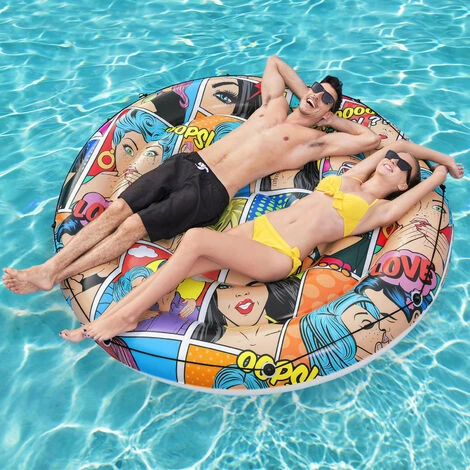 Matelas Gonflable Pop Art Comic Bestway Redonda 188 Cm 4 Matelas Gonflable Pop Art Comic Bestway Redonda 188 Cm – Image 2