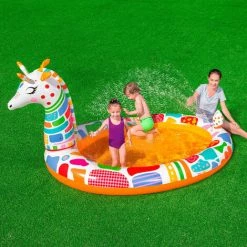 Piscine Hors-sol Gonflable Pour Enfants Bestway Girafe 266x157x127 Cm Avec Spray D'Eau -BESTWAY Soldes Boutique 17855281 5