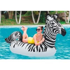 Bouée XL Zèbre Avec Lumière LED Lights 'n Stripes Bestway - 254 X 142 Cm