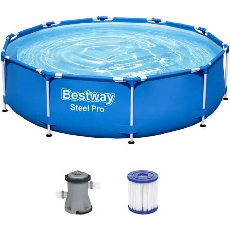 BESTWAY Piscine “Steel Pro™” Avec Pompe De Filtration Frame Set Ø305x76cm 4 BESTWAY Piscine “Steel Pro™” Avec Pompe De Filtration Frame Set Ø305x76cm â Image 2