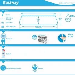 BESTWAY Piscine Autoportante Familiale Ø 457cm X H 84cm - Pompe Filtration Et Cartouche -BESTWAY Soldes Boutique 18473547 5