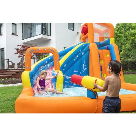 Bestway H2OGO Waterpark ! Aire De Jeux Gonflable • Structure Gonflable Aquatique • Soufflerie En Continu • Toboggan - Tunnel - Pataugeoire - Mur D'escalade • 420X320x26cm 5 Bestway H2OGO Waterpark ! Aire De Jeux Gonflable • Structure Gonflable Aquatique • Soufflerie En Continu • Toboggan - Tunnel - Pataugeoire - Mur D'escalade • 420X320x26cm – Image 3