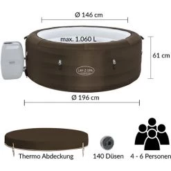 BESTWAY Spa Gonflable Rond LAY-Z-Spa Limited Edition Ø196x61cm Avec Fonction Massage 4-6 Personnes -BESTWAY Soldes Boutique 18476897 3