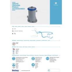Pompe à Filtre 2.006 L/h - Pisicne Bestway Filtration - Pompe + Cartouche Incluse -BESTWAY Soldes Boutique 18623913 5