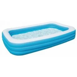 BESTWAY Piscine Gonflable De Luxe Pour Enfant Et Famille - Bleu - 3 Boudins - 305x183x56 Cm