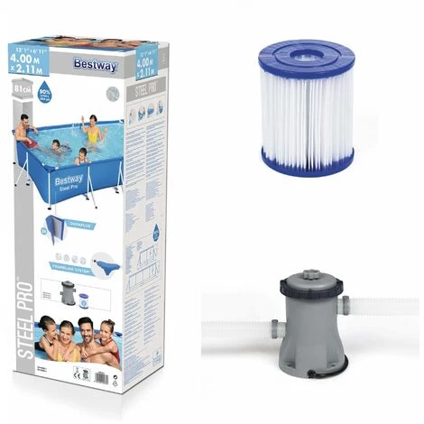 BESTWAY Piscine Tubulaire Leman Avec Filtre à Cartouche Et Pompe De Filtration. Piscine Hors Sol 4x2 M 6 BESTWAY Piscine Tubulaire Leman Avec Filtre à Cartouche Et Pompe De Filtration. Piscine Hors Sol 4x2 M – Image 4