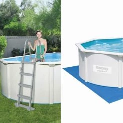 BESTWAY Piscine En Acier Hors Sol Hydrium Torrens . Ronde Blanche Avec Filtre à Sable. Tapis De Sol. Bâche Et échelle Ø3.6 M -BESTWAY Soldes Boutique 28187560 3
