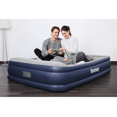 Bestway 67630 Matelas Gonflable Double Tritech 152x203x46cm Avec Pompe 3 Bestway 67630 Matelas Gonflable Double Tritech 152x203x46cm Avec Pompe – Image 2