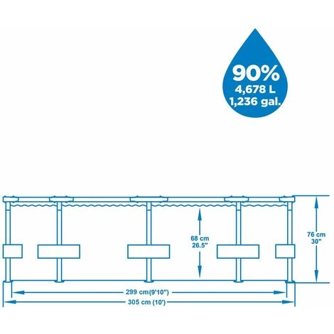 Piscine Hors-sol Tubulaire Bestway Steel Pro 305x76 Cm 5 Piscine Hors-sol Tubulaire Bestway Steel Pro 305x76 Cm – Image 3