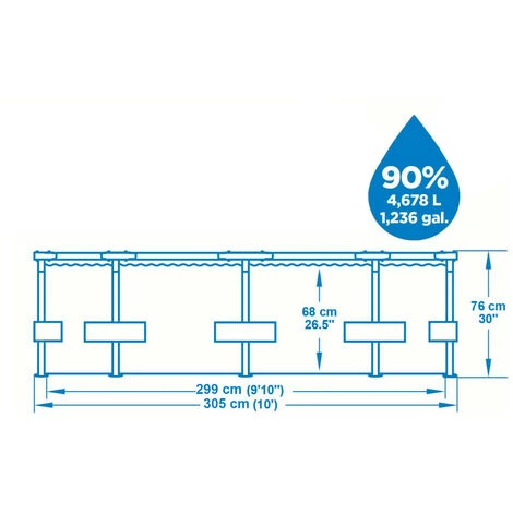 Piscine Hors-sol Tubulaire Bestway Steel Pro Max 305x76 Cm Épurateur à Cartouche De 1 249 L/H 4 Piscine Hors-sol Tubulaire Bestway Steel Pro Max 305x76 Cm Épurateur à Cartouche De 1 249 L/H – Image 2