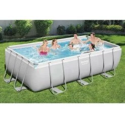 Piscine Tubulaire Rectangulaire Bestway Power Steel 4,04 X 2,01 X 1 M Avec Filtre à Sable - Gris -BESTWAY Soldes Boutique 30048230 5