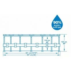 Piscine Hors-sol Tubulaire Bestway Steel Pro Max 457x122 Cm Épurateur à Cartouche De 3 028 L/H Bâche Et Échelle -BESTWAY Soldes Boutique 30890832 2