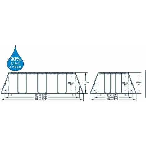 Piscine Hors-sol Tubulaire Bestway Power Steel 412x201x122 Cm Épurateur à Cartouche De 2 006 L/H Échelle 4 Piscine Hors-sol Tubulaire Bestway Power Steel 412x201x122 Cm Épurateur à Cartouche De 2 006 L/H Échelle – Image 2
