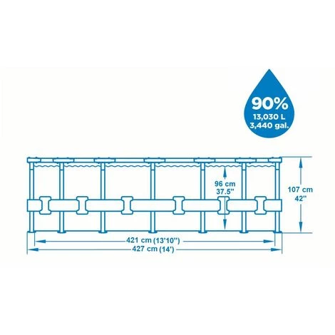 Piscine Hors-sol Tubulaire Bestway Steel Pro Max Imitation Bois 427x107 Cm Épurateur à Cartouche De 3 028 L/H Bâche Et Échelle 4 Piscine Hors-sol Tubulaire Bestway Steel Pro Max Imitation Bois 427x107 Cm Épurateur à Cartouche De 3 028 L/H Bâche Et Échelle – Image 2