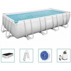 Ensemble De Piscine Rectangulaire Power Steel 549x274x122 Cm Bestway