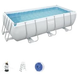 Piscine Hors-sol Tubulaire Bestway Power Steel 404x201x100 Cm Filtre à Sable De 3.028 Litres/heure