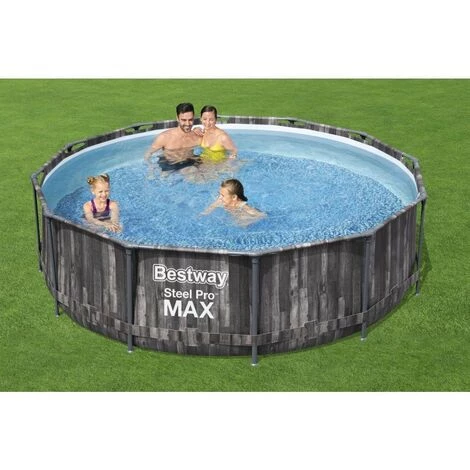 Piscine Hors Sol Ø 366 X 100 Cm BESTWAY Ronde Steel Pro Max™ Piscine Tubulaire Décor Bois 4 Piscine Hors Sol Ø 366 X 100 Cm BESTWAY Ronde Steel Pro Max™ Piscine Tubulaire Décor Bois – Image 2