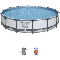 Piscine Hors-sol Tubulaire Bestway Steel Pro Max 427x84 Cm Épurateur à Cartouche De 2 006 L/H