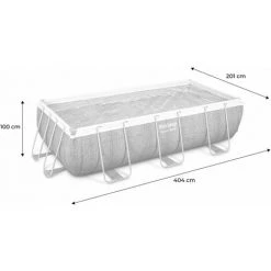 Piscine Tubulaire Hors Sol - Vostok - Bestway. Motif Rotin Gris. Rectangulaire 4x2m Avec Pompe. Filtre à Cartouche. Diffuseur Et échelle 4x2 M -BESTWAY Soldes Boutique 50883884 5