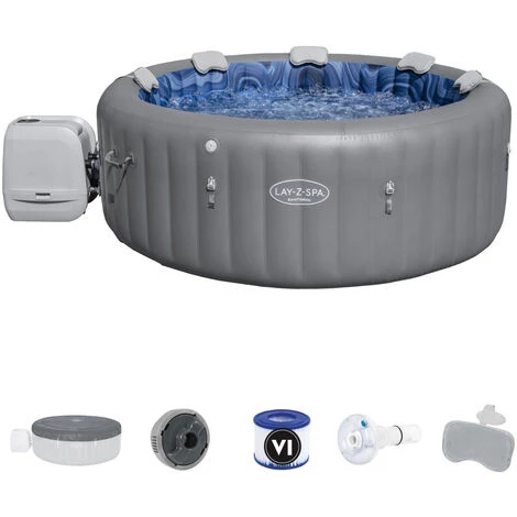 Spa Gonflable Rond BESTWAY Lay-Z Santorini Hydrojet Pro 5 à 7 Personnes - Grey 4 Spa Gonflable Rond BESTWAY Lay-Z Santorini Hydrojet Pro 5 à 7 Personnes - Grey – Image 2