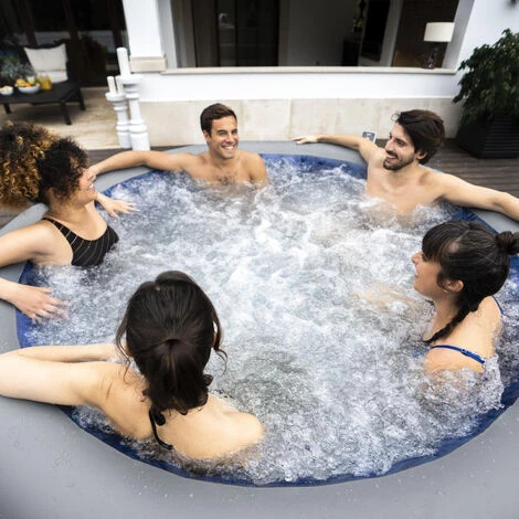 Spa Gonflable Rond BESTWAY Lay-Z Santorini Hydrojet Pro 5 à 7 Personnes - Grey 7 Spa Gonflable Rond BESTWAY Lay-Z Santorini Hydrojet Pro 5 à 7 Personnes - Grey – Image 5