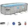 Piscine Hors Sol Tubulaire Bestway Power Steel Design Pierre 549x274x122 Cm Épurateur à Cartouche De 5.678 L/h Bâche, Échelle 1 Piscine Hors Sol Tubulaire Bestway Power Steel Design Pierre 549x274x122 Cm Épurateur à Cartouche De 5.678 L/h Bâche, Échelle -BESTWAY Soldes Boutique 51242454 1