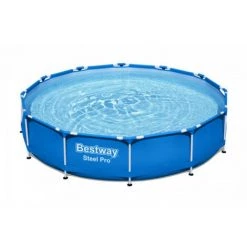 Piscine Tubulaire Ronde BESTWAY - 366 X 76 Cm - 6 473 L - Steel Pro - 56681 - Bleu