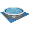 Pack BESTWAY Piscine Auto-portante Ronde - Fast Set - 366 X 76 Cm - Motif Rotin - Tapis De Sol - 366 X 366 Cm - Gris -BESTWAY Soldes Boutique 52053656 1