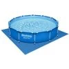 Pack BESTWAY Piscine Tubulaire Ronde - Steel Pro Max - 366 X 100 Cm - Tapis De Sol - 366 X 366 - Bleu