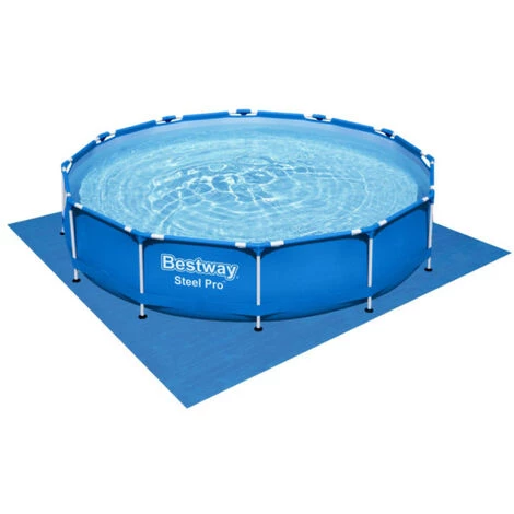 Pack BESTWAY Piscine Tubulaire Ronde - Steel Pro Max - 366 X 100 Cm - Tapis De Sol - 366 X 366 - Bleu 3 Pack BESTWAY Piscine Tubulaire Ronde - Steel Pro Max - 366 X 100 Cm - Tapis De Sol - 366 X 366 - Bleu