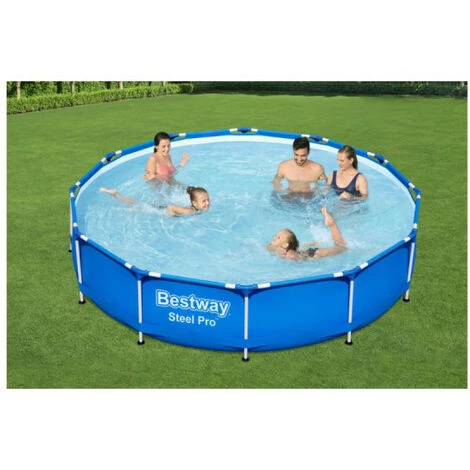 Pack BESTWAY Piscine Tubulaire Ronde - Steel Pro Max - 366 X 100 Cm - Tapis De Sol - 366 X 366 - Bleu 5 Pack BESTWAY Piscine Tubulaire Ronde - Steel Pro Max - 366 X 100 Cm - Tapis De Sol - 366 X 366 - Bleu – Image 3