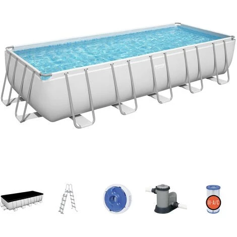 Piscine Hors-sol Tubulaire Bestway Power Steel 640x274x132 Cm Épurateur à Cartouche De 5 678 L/H Bâche Et Échelle 3 Piscine Hors-sol Tubulaire Bestway Power Steel 640x274x132 Cm Épurateur à Cartouche De 5 678 L/H Bâche Et Échelle
