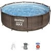 Piscine Hors-sol Tubulaire Bestway Steel Pro Max Imitation Rotin 366x100 Cm Épurateur à Cartouche De 2 006 L/H Échelle -BESTWAY Soldes Boutique 53282195 1