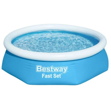 Pack BESTWAY Piscine Auto-portante Ronde - Fast Set - 244 X 61 Cm - Kit De Traitement De L'eau - Lot D'accessoires D'entretien - Bleu 4 Pack BESTWAY Piscine Auto-portante Ronde - Fast Set - 244 X 61 Cm - Kit De Traitement De L'eau - Lot D'accessoires D'entretien - Bleu – Image 2
