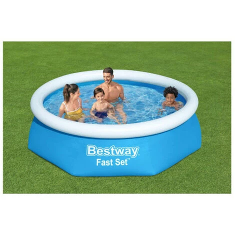 Pack BESTWAY Piscine Auto-portante Ronde - Fast Set - 244 X 61 Cm - Kit De Traitement De L'eau - Lot D'accessoires D'entretien - Bleu 5 Pack BESTWAY Piscine Auto-portante Ronde - Fast Set - 244 X 61 Cm - Kit De Traitement De L'eau - Lot D'accessoires D'entretien - Bleu – Image 3