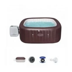 Spa Gonflable Bestway Lay-Z-Spa Maldives Carré 5 à 7 Places Hydrojet Pro - Marron