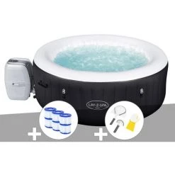Kit Spa Gonflable Bestway Lay-Z-Spa Miami Rond Airjet 4 Places + 6 Filtres + Kit De Nettoyage