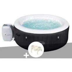 Kit Spa Gonflable Bestway Lay-Z-Spa Miami Rond Airjet 4 Places + Porte-gobelets