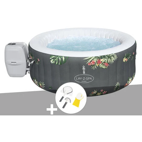 Kit Spa Gonflable Bestway Lay-Z-Spa Aruba Rond Airjet 2/3 Places + Kit De Nettoyage 3 Kit Spa Gonflable Bestway Lay-Z-Spa Aruba Rond Airjet 2/3 Places + Kit De Nettoyage