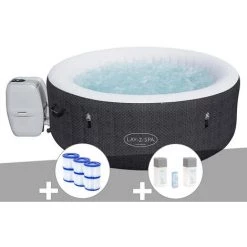 Kit Spa Gonflable Bestway Lay-Z-Spa Havana Rond Airjet 2/4 Places + 6 Filtres + Kit Traitement Brome