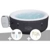 Kit Spa Gonflable Bestway Lay-Z-Spa Havana Rond Airjet 2/4 Places + Kit Traitement Brome + Porte-gobelets