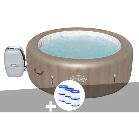 Kit Spa Gonflable Bestway Lay-Z-Spa Palm Springs Rond Airjet 4/6 Places + 6 Filtres 3 Kit Spa Gonflable Bestway Lay-Z-Spa Palm Springs Rond Airjet 4/6 Places + 6 Filtres