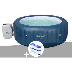 Kit Spa Gonflable Bestway Lay-Z-Spa Milan Rond Airjet Plus 4/6 Places + 6 Filtres
