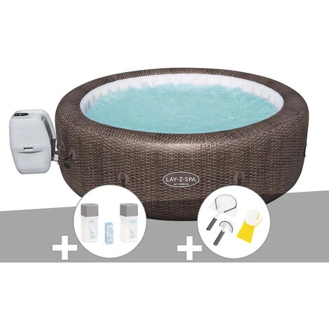 Kit Spa Gonflable Bestway Lay-Z-Spa St Moritz Rond Airjet 5/7 Places + Kit Traitement Brome + Kit De Nettoyage 3 Kit Spa Gonflable Bestway Lay-Z-Spa St Moritz Rond Airjet 5/7 Places + Kit Traitement Brome + Kit De Nettoyage