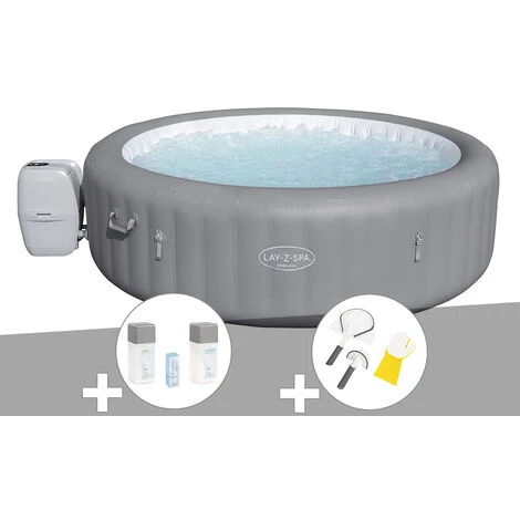 Kit Spa Gonflable Bestway Lay-Z-Spa Grenada Rond Airjet 6/8 Places + Kit Traitement Brome + Kit De Nettoyage 3 Kit Spa Gonflable Bestway Lay-Z-Spa Grenada Rond Airjet 6/8 Places + Kit Traitement Brome + Kit De Nettoyage