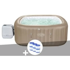 Kit Spa Gonflable Bestway Lay-Z-Spa Palma Carré Hydrojet Pro 5/7 Places + 6 Filtres