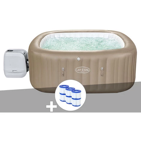 Kit Spa Gonflable Bestway Lay-Z-Spa Palma Carré Hydrojet Pro 5/7 Places + 6 Filtres 3 Kit Spa Gonflable Bestway Lay-Z-Spa Palma Carré Hydrojet Pro 5/7 Places + 6 Filtres